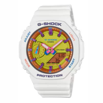 Casio G-Shock Women Bright Summer Colors Series GMA-S2100BS-7A White Resin Band Sports Watch